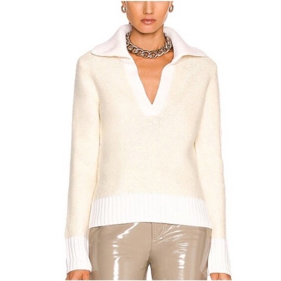 VERONICA BEARD BROGAN COLLARED WOOL CASHMERE SWEATER SIZE MED - Picture 3 of 15